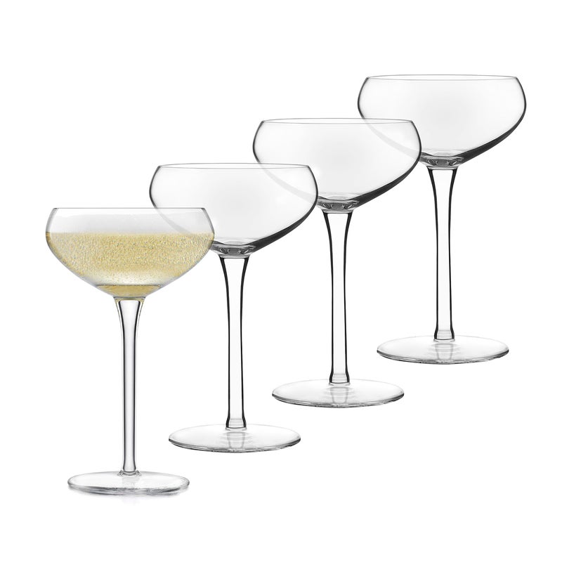 Libbey Signature Kentfield Coupe Cocktail Glasses Set of 4, Classic Tall Stemmed Glass Cup, Champagne Coupe Glasses Gift Set for Weddings, Birthdays - Image 1